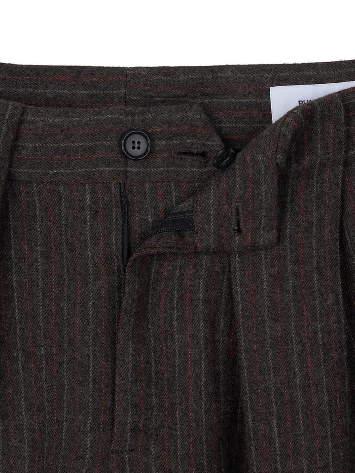 WOOL DOUBLE-TUCK TROUSERS (GRAY)