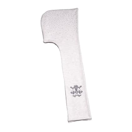 Crystal hooded scarf (White Melange)