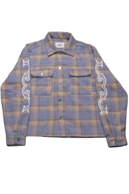 Crystal neck shirt (Sky blue)