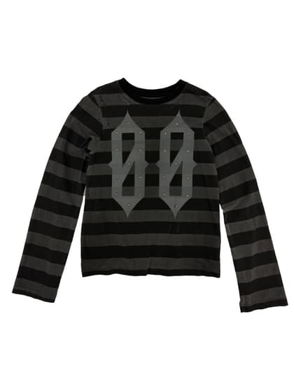 NAKRIN STRIPE LONG SLEEVE BLACK