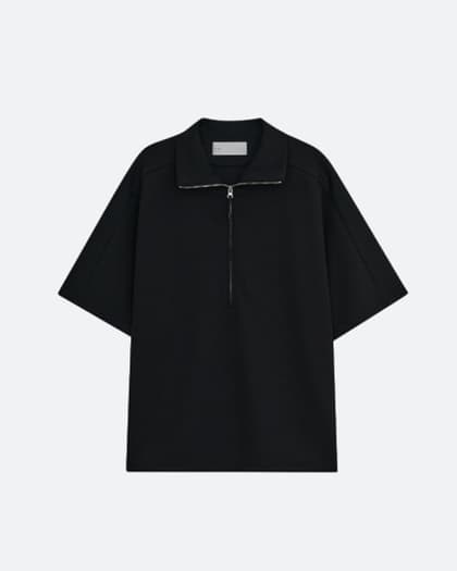 OVERSIZED HALF ZIOVERSIZED HALFP PULLOVER [BLACK]