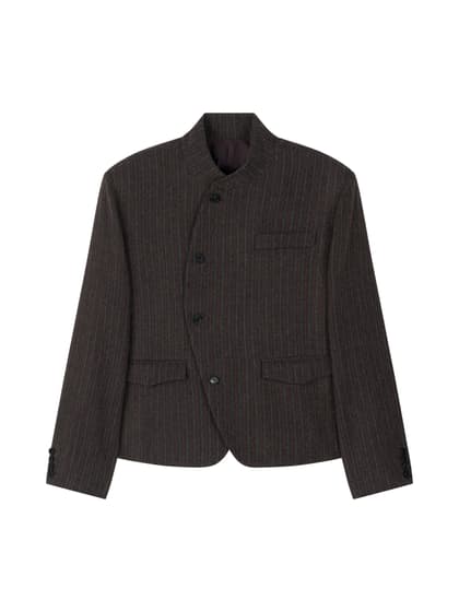 WOOL UNBALANCE BLAZER (GRAY)