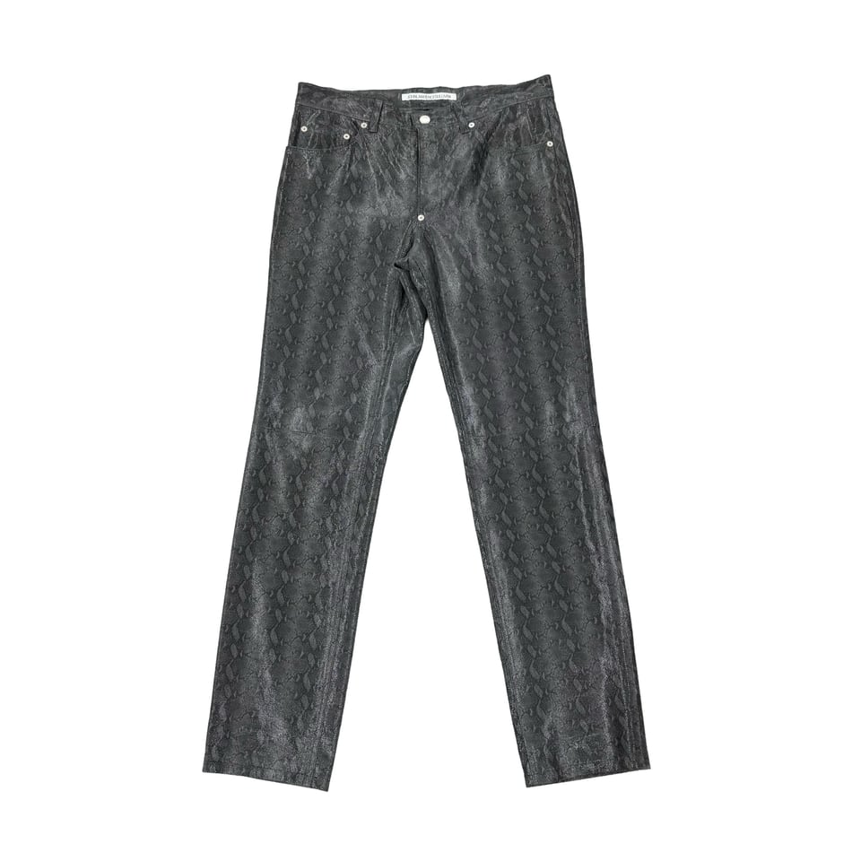 John Lawrence Sullivan Black Snakedskin Pants