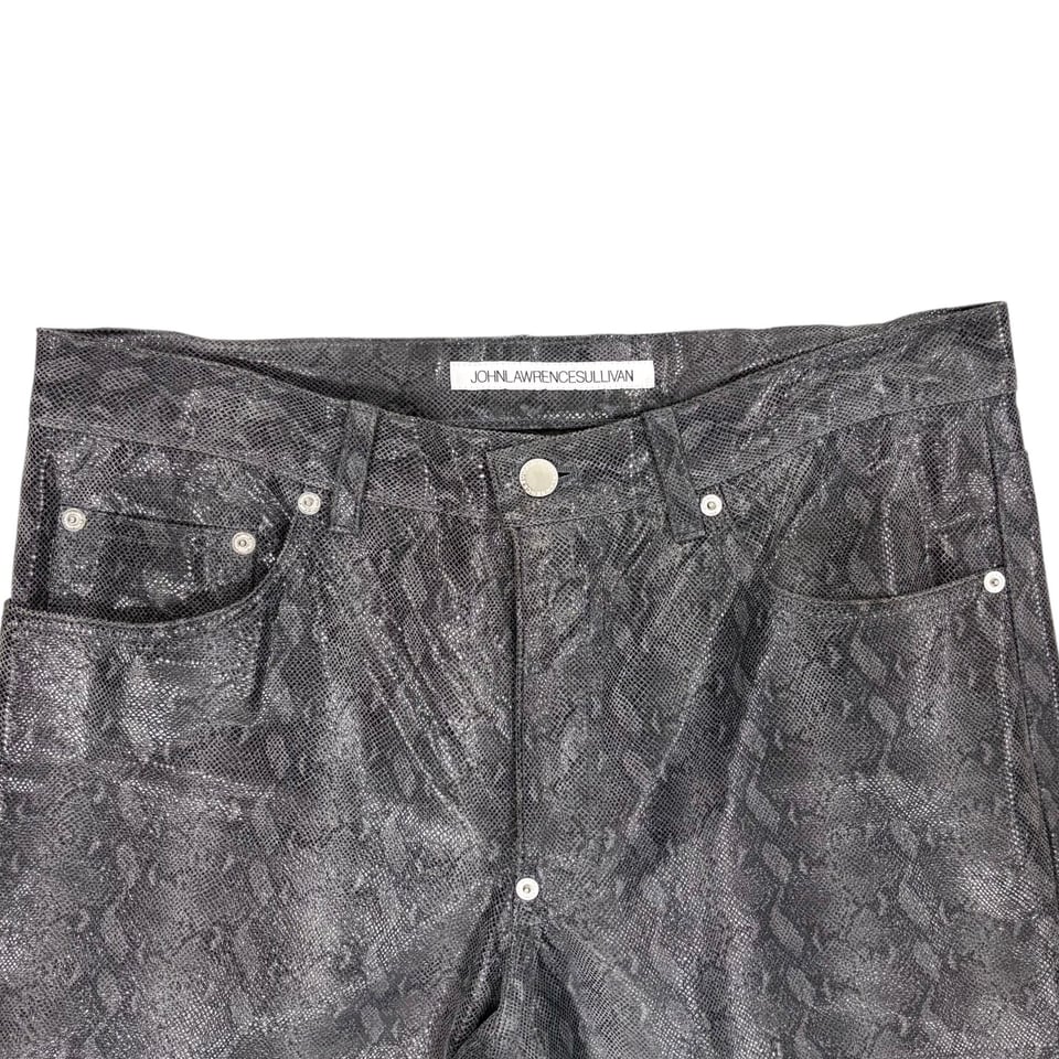 John Lawrence Sullivan Black Snakedskin Pants