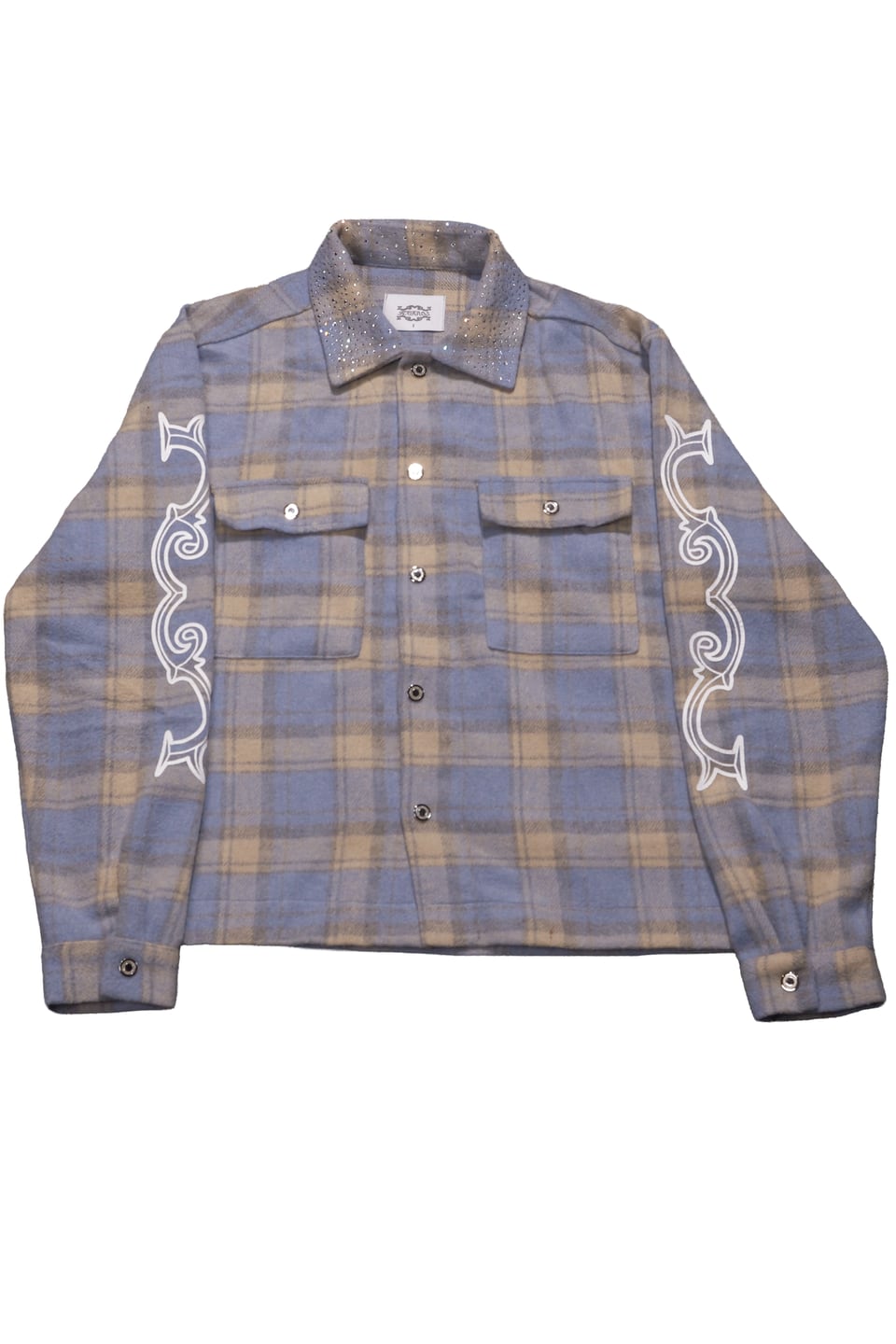 Crystal neck shirt (Sky blue)
