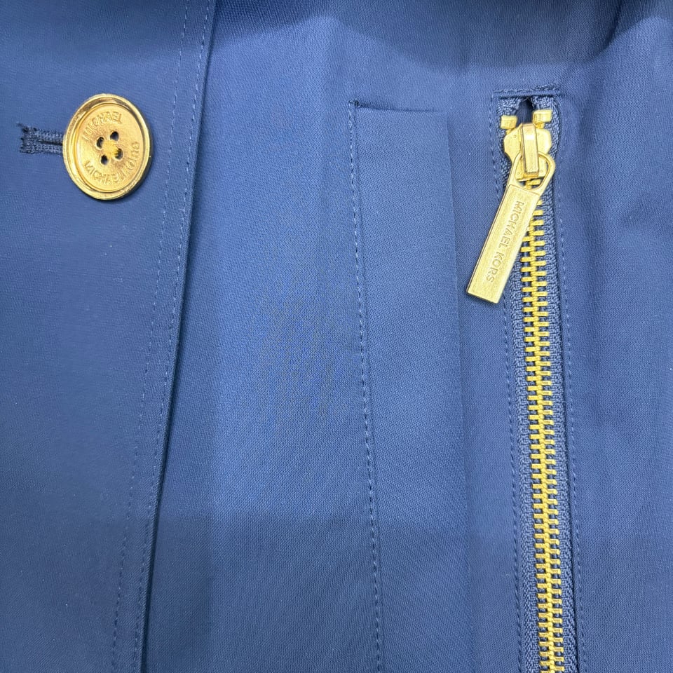 MICHAEL KORS Navy Double-Breasted Trench Coat