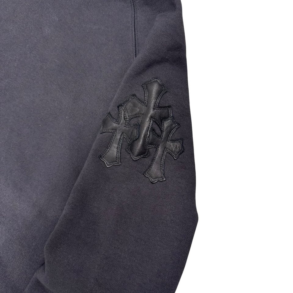 CHROME HEARTS Leather Cross Patch Hoodie