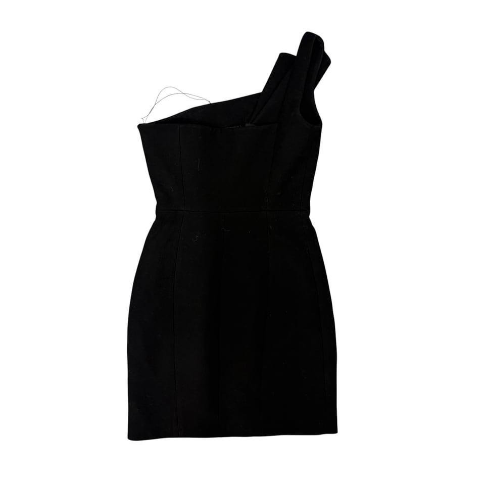 SAINT LAURENT One-Shoulder Black Dress
