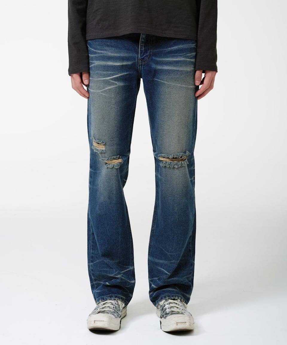 Vintage Cat Washed Denim Pants