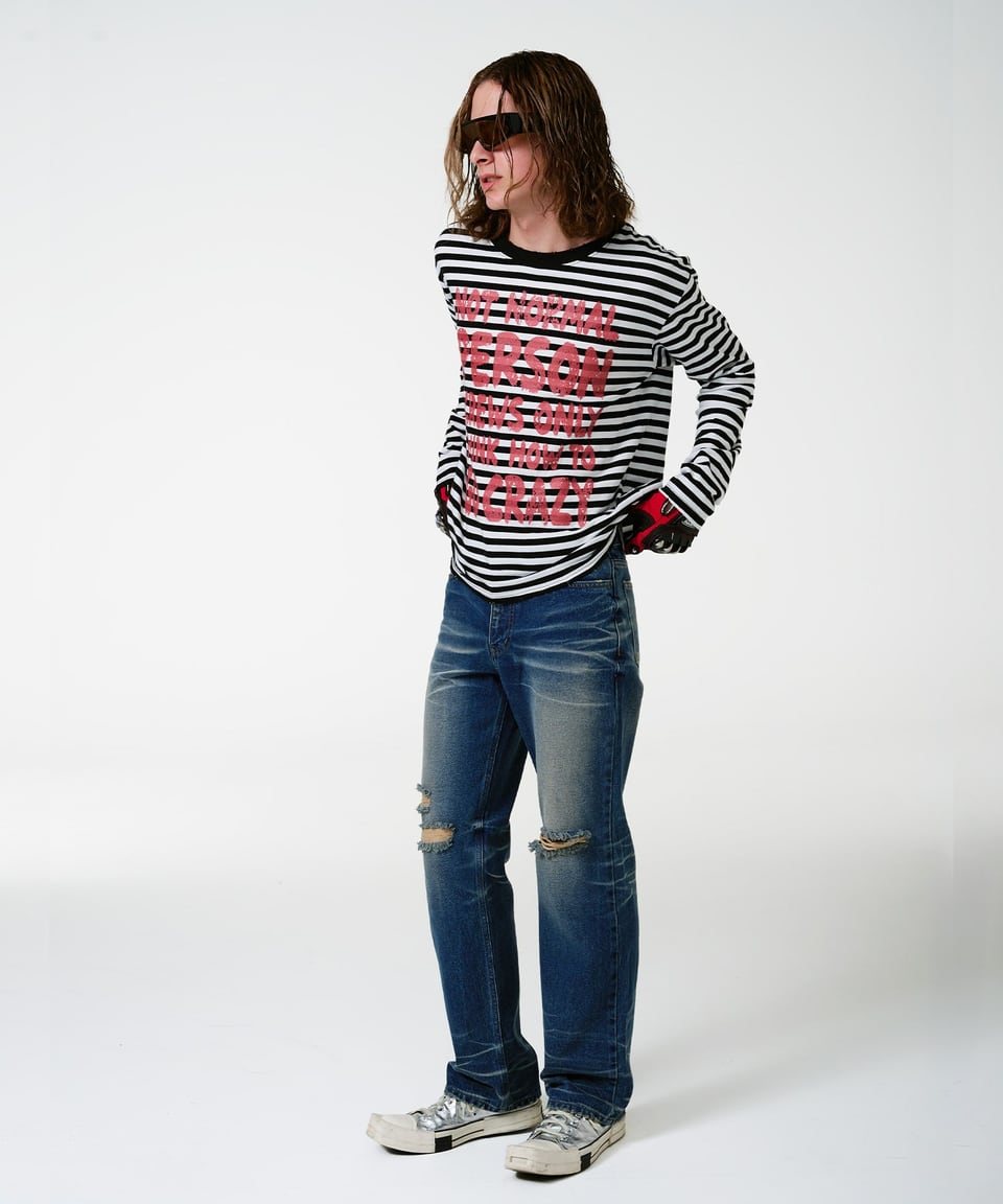 Vintage Cat Washed Denim Pants