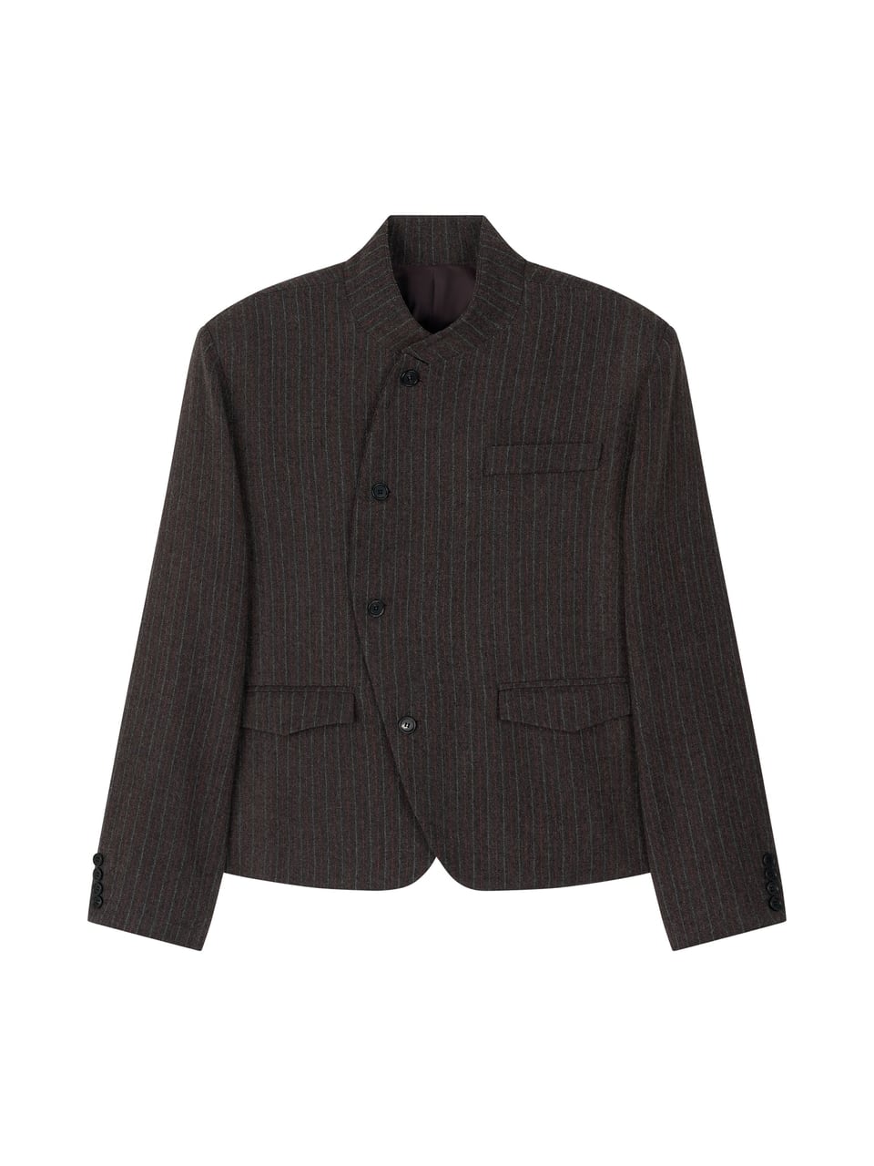 WOOL UNBALANCE BLAZER (GRAY)