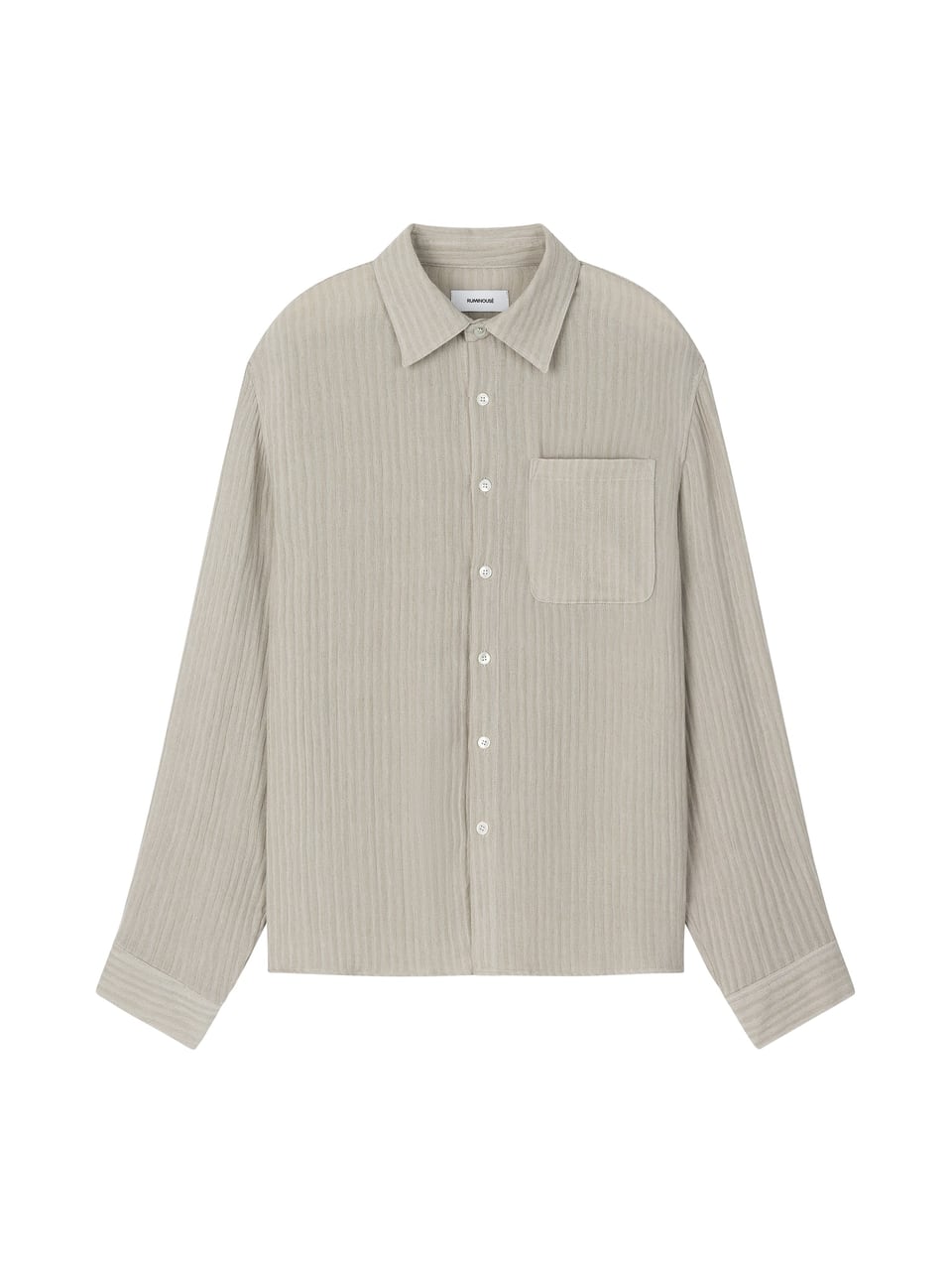 LINEN STRIPE SHIRT (SAND BEIGE)