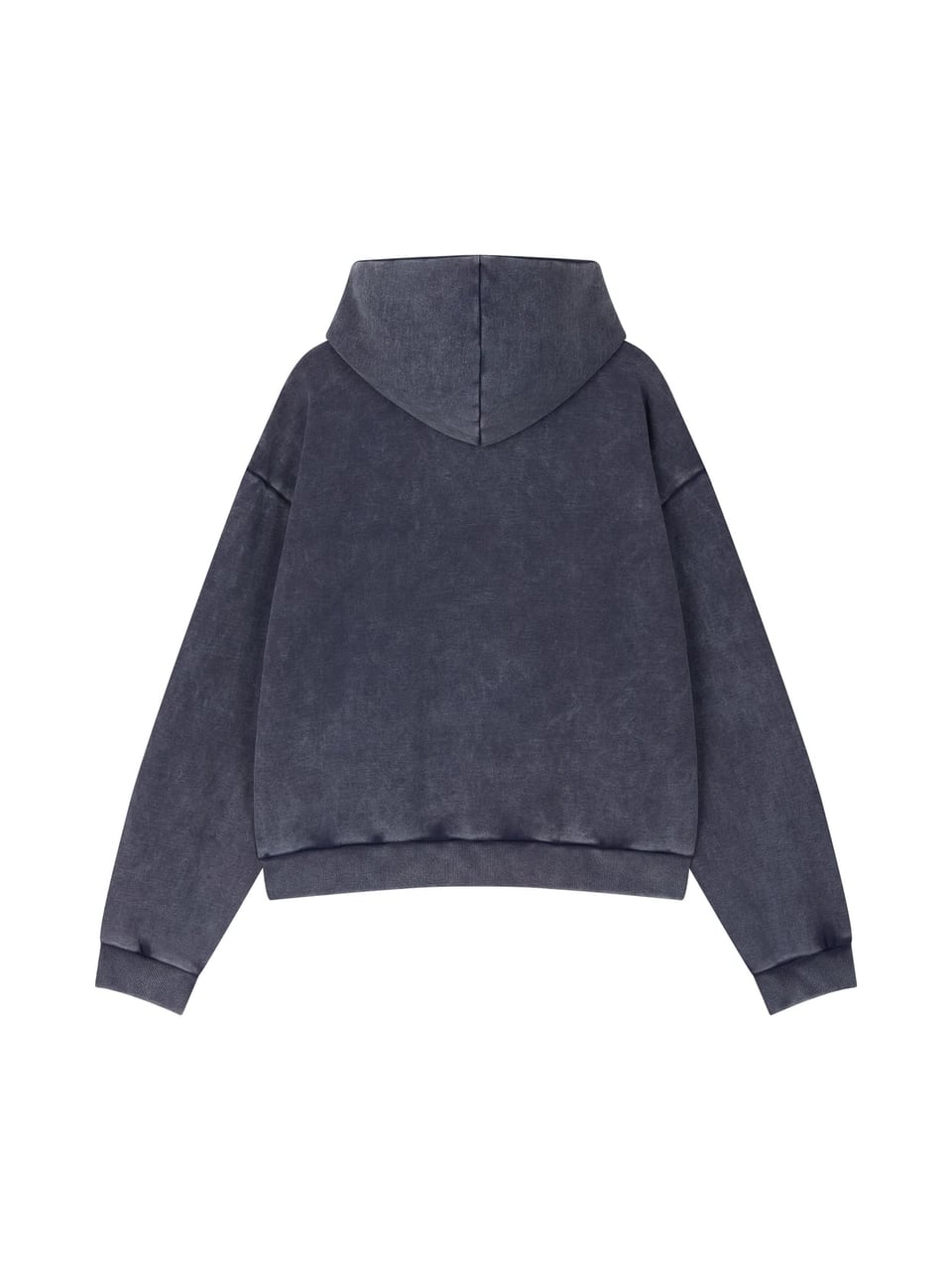 COTTON FADED WASHED FAKE SCARF HOODIE (NAVY)