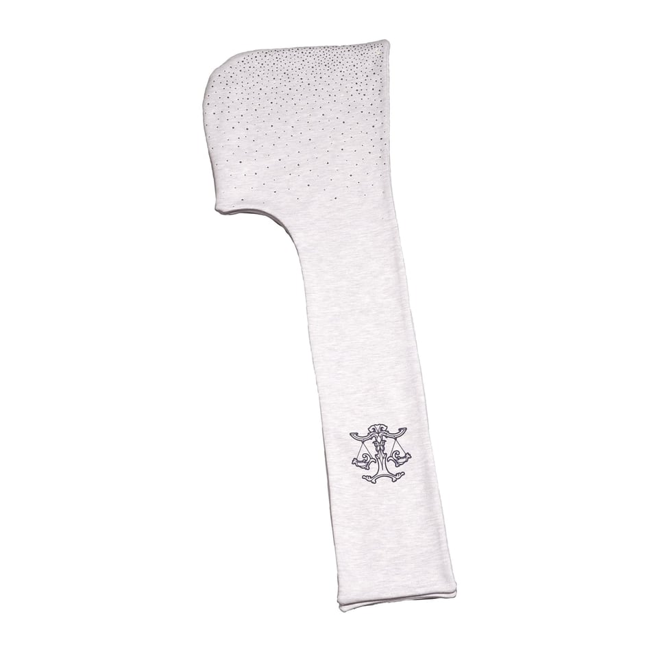 Crystal hooded scarf (White Melange)