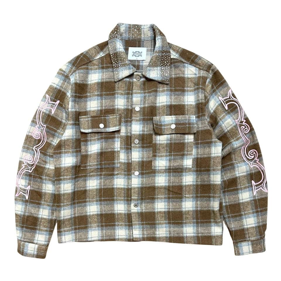 Crystal neck shirt (Brown)