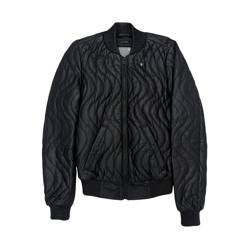 G-STAR RAW Woman's Quilted Leather Bomber Jacket
