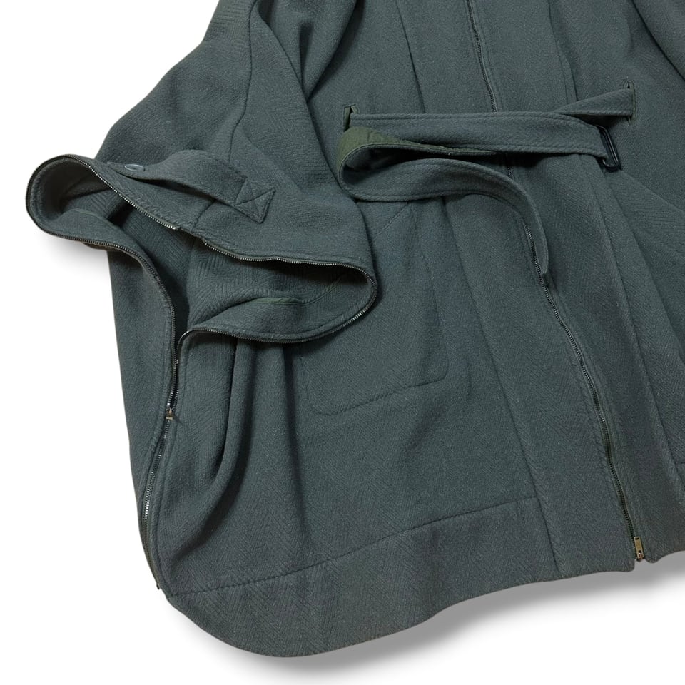MM6 Maison Margiela Manteau poncho ceinturé en laine mohair
