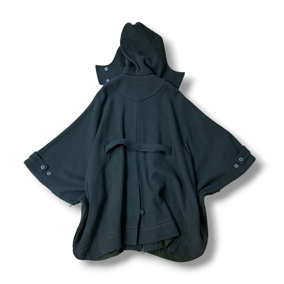 MM6 Maison Margiela Manteau poncho ceinturé en laine mohair