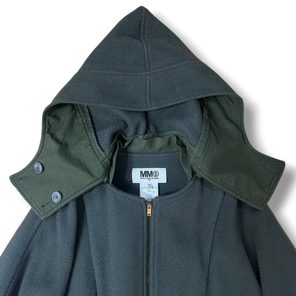 MM6 Maison Margiela Manteau poncho ceinturé en laine mohair
