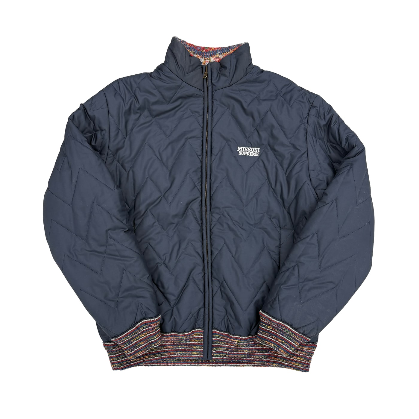 Supreme x Missoni Reversible Knit Jacket Navy 상세 이미지 4