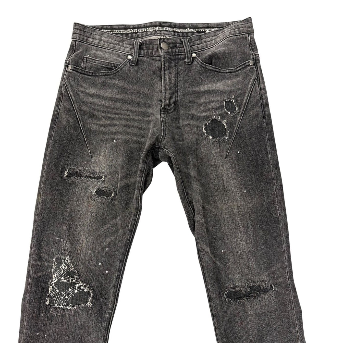NUBER NINE X LOVELESS Distressed Black Jeans 상세 이미지 3