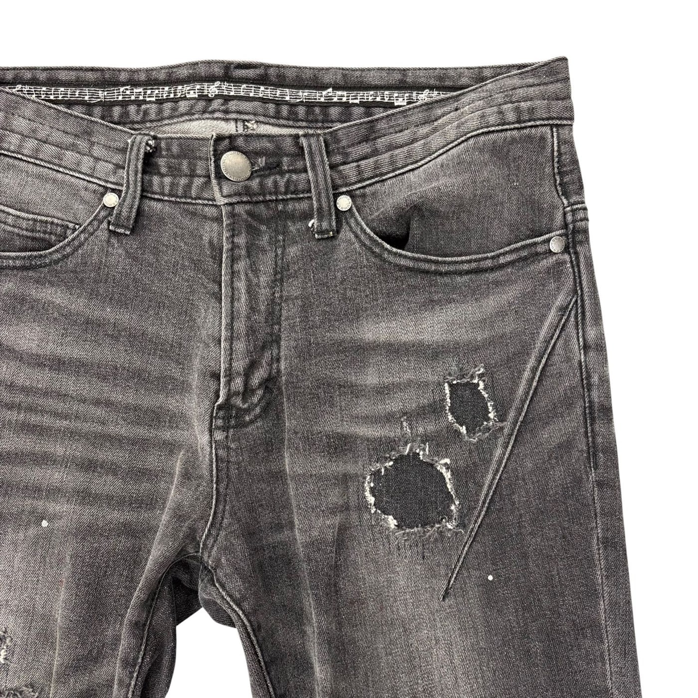 NUBER NINE X LOVELESS Distressed Black Jeans 상세 이미지 4