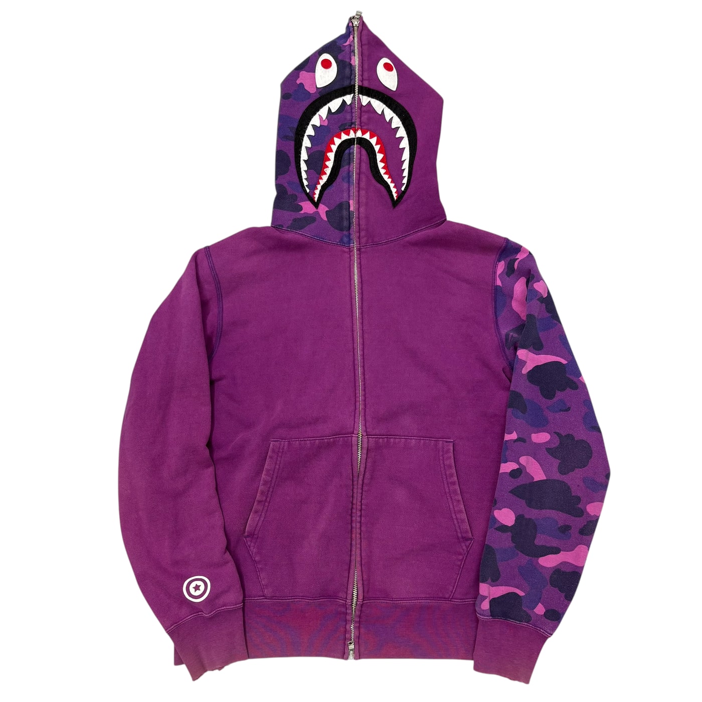 Bape Purple Shark Hoodie 상세 이미지 1