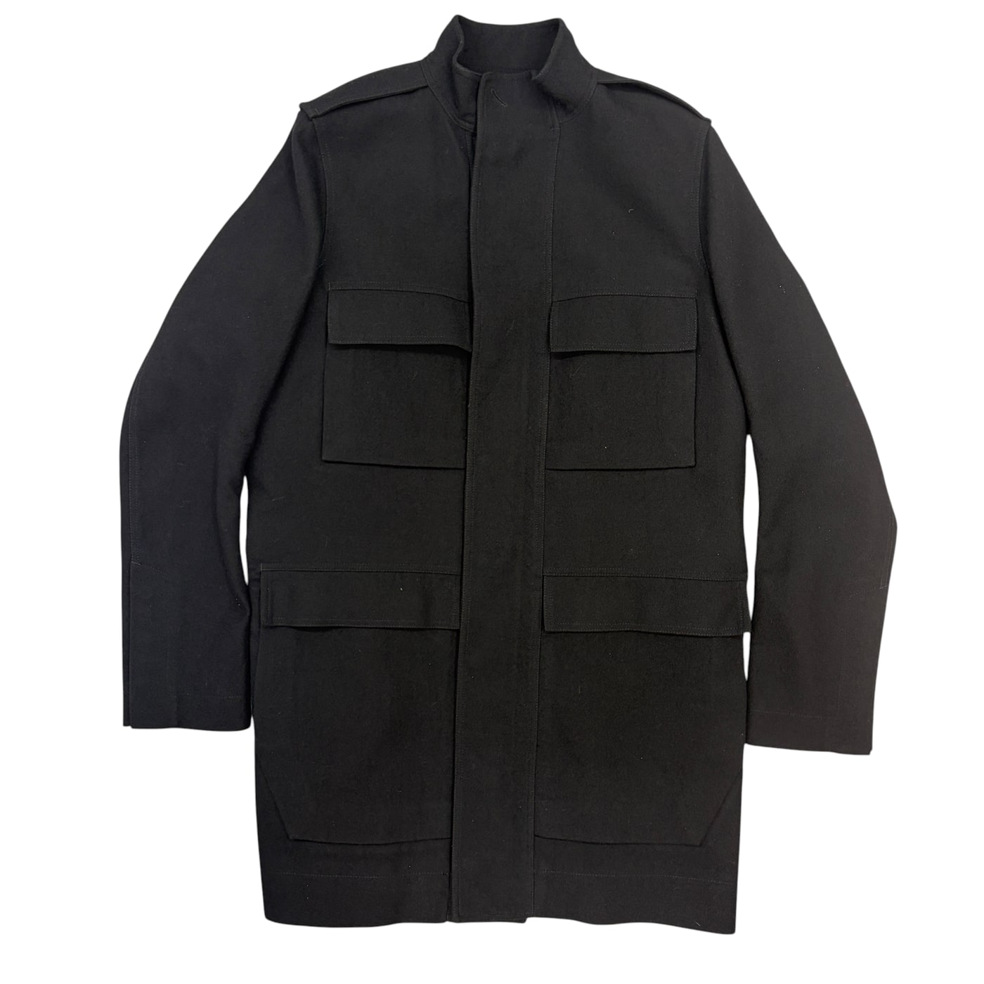 RICK OWENS Black Military Coat 상세 이미지 1