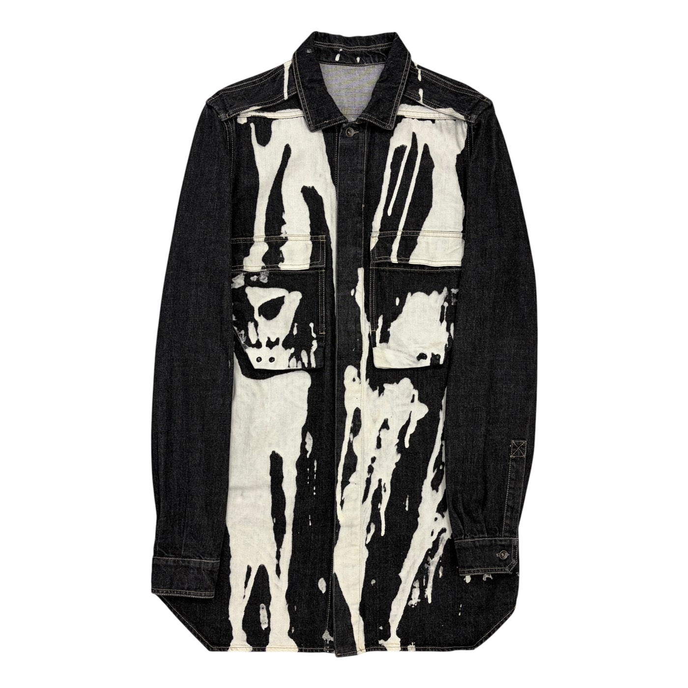 RICK OWENS Abstract Print Denim Jacket 상세 이미지 1