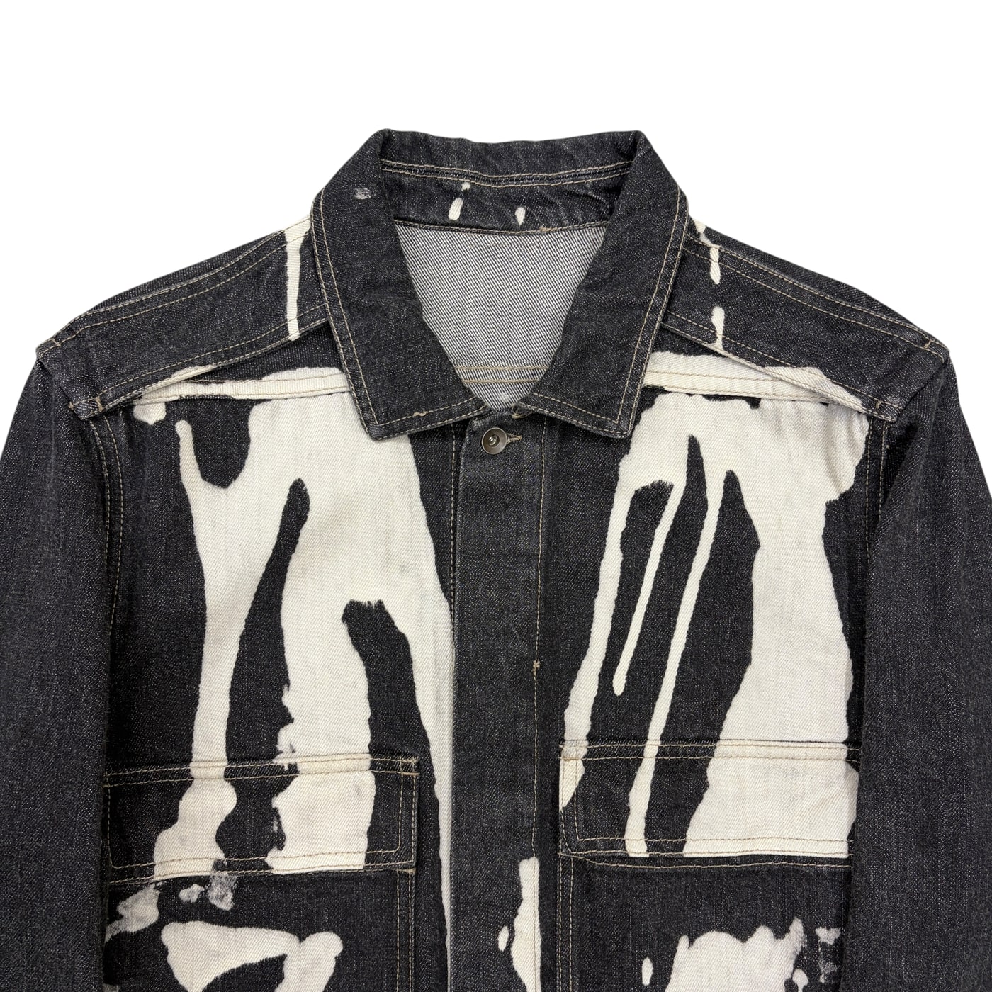RICK OWENS Abstract Print Denim Jacket 상세 이미지 3