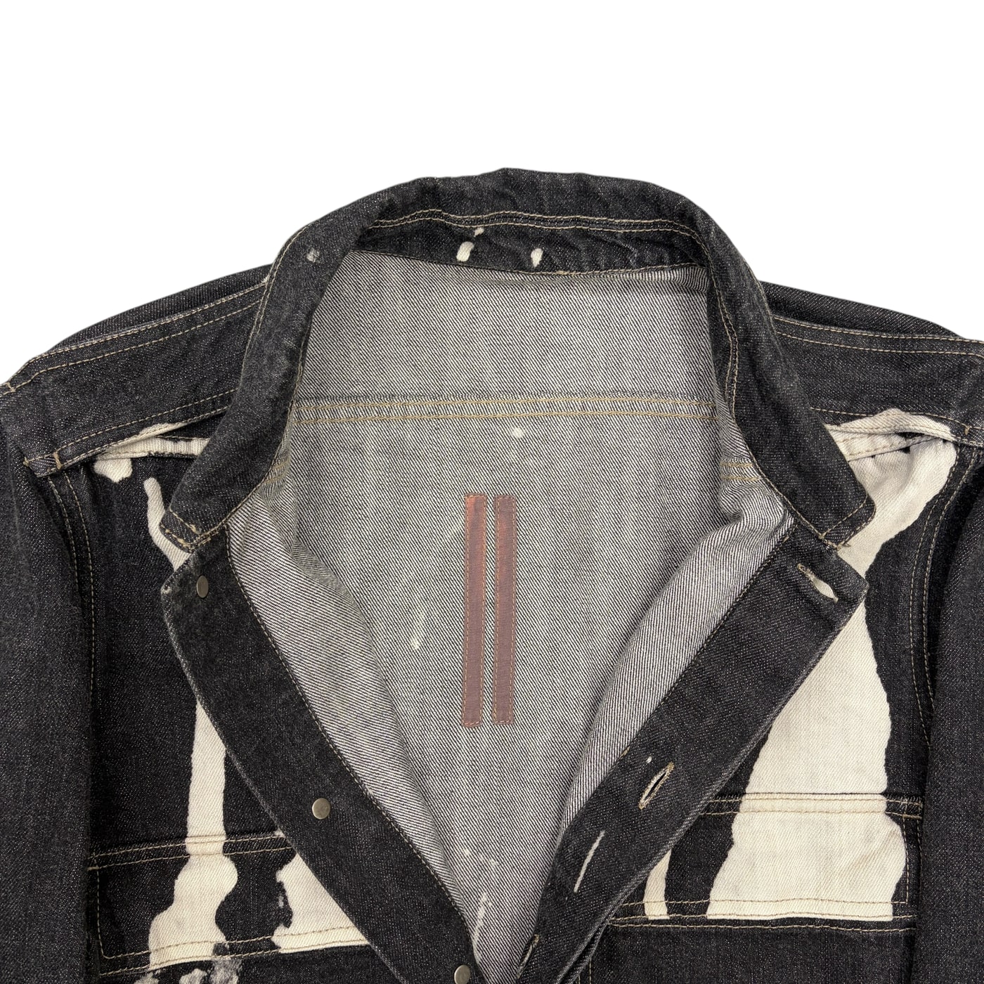 RICK OWENS Abstract Print Denim Jacket 상세 이미지 4