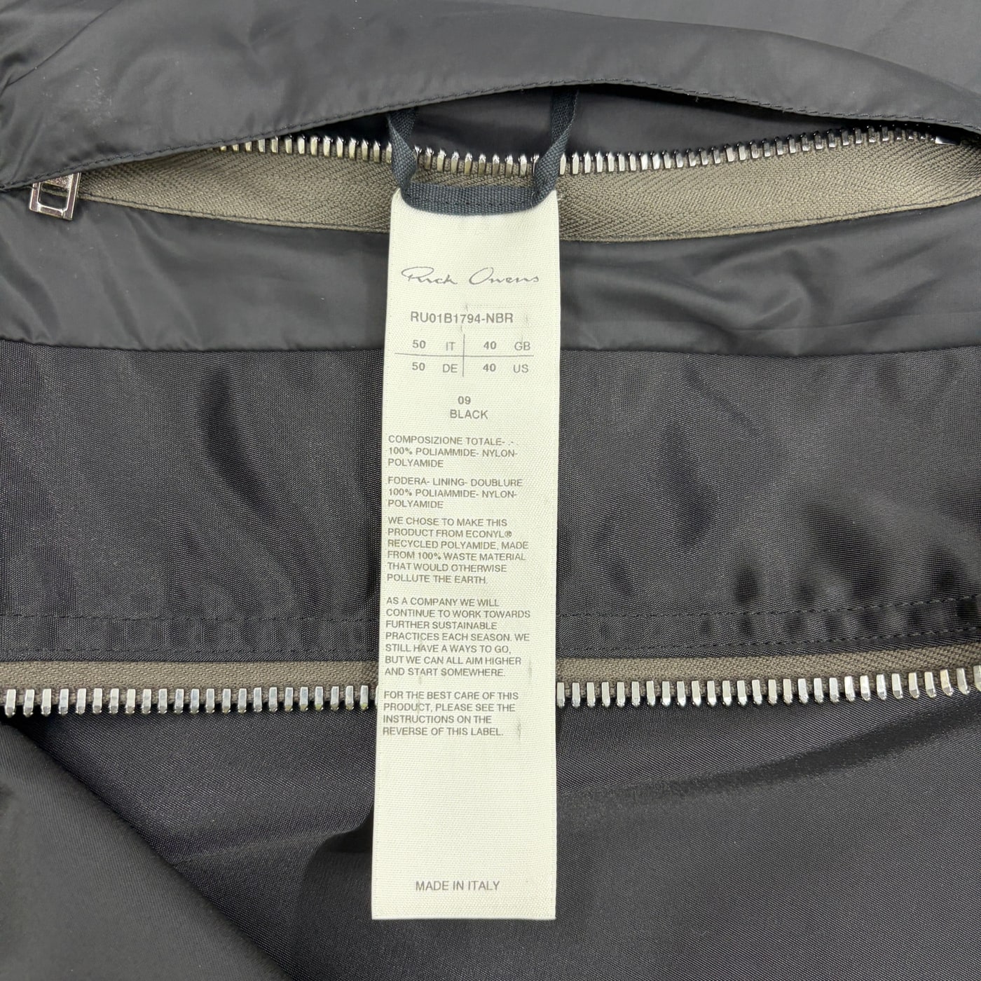 RICK OWENS Black Hooded Jacket 상세 이미지 3