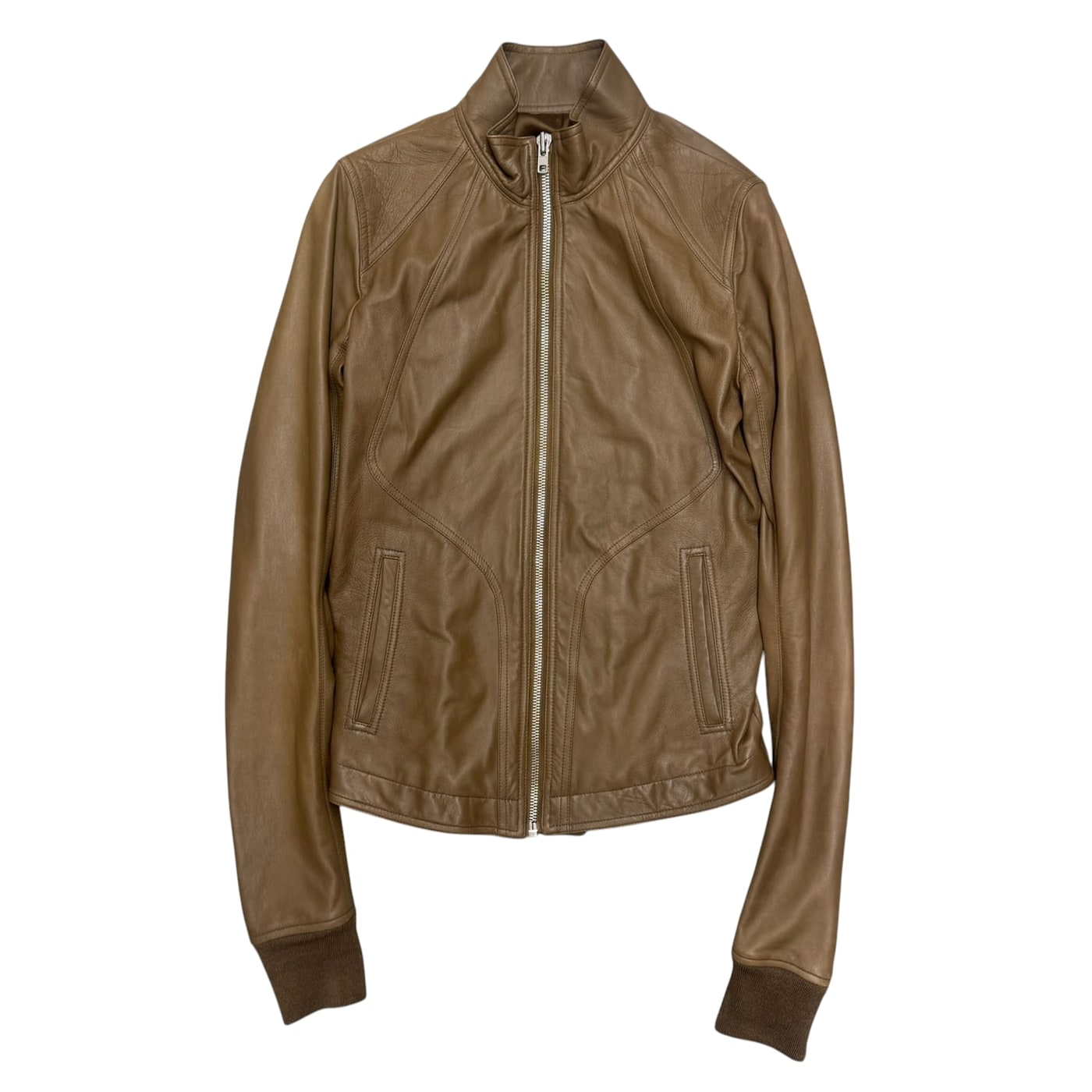 RICK OWENS Brown Leather Jacket 상세 이미지 1