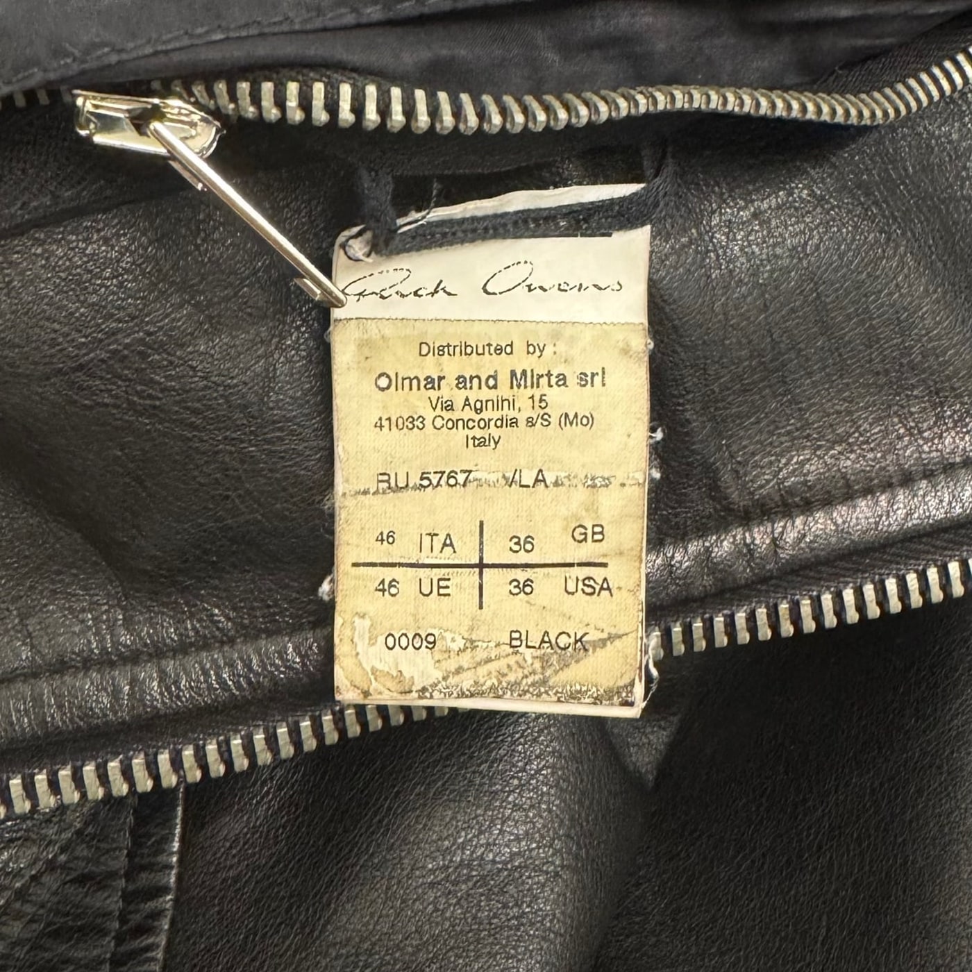 RICK OWENS Black Leather Side Zip Jacket 상세 이미지 4