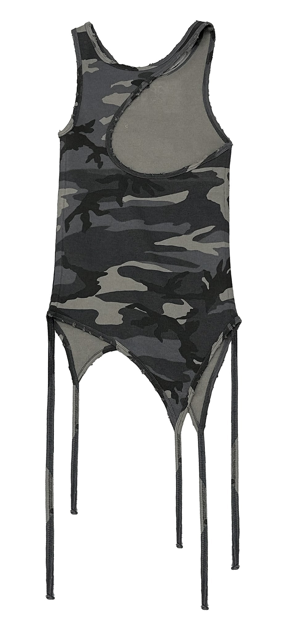 Back Slit Waffle Shirring Top _ Camo 상세 이미지 2