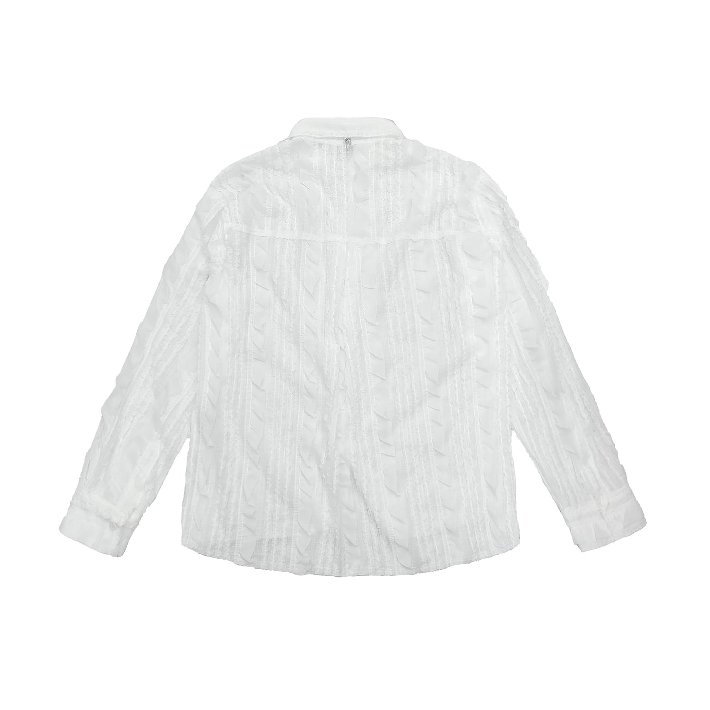 Raw Edge Detail Ruffle Shirt _ White 상세 이미지 1