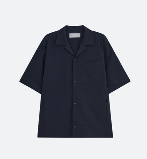 OPEN COLLAR OVERSIZED POCKET SHIRT [NAVY] 상세 이미지 2