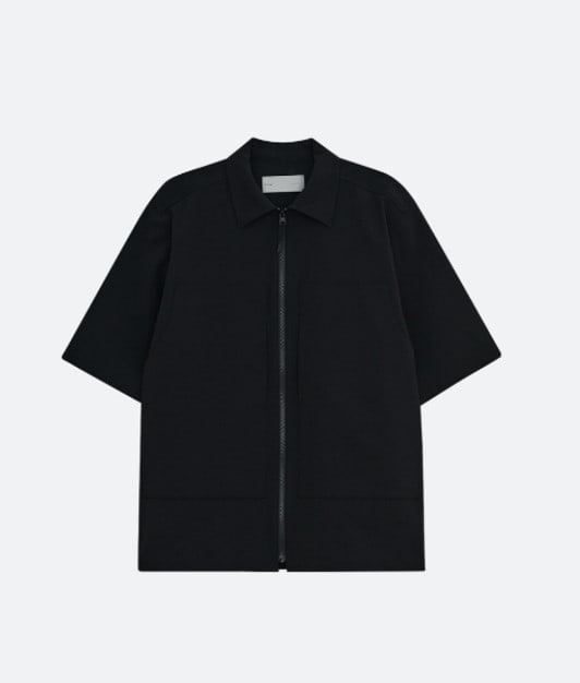 PATCH POCKET ZIP UP SHIRT [BLACK] 상세 이미지 1