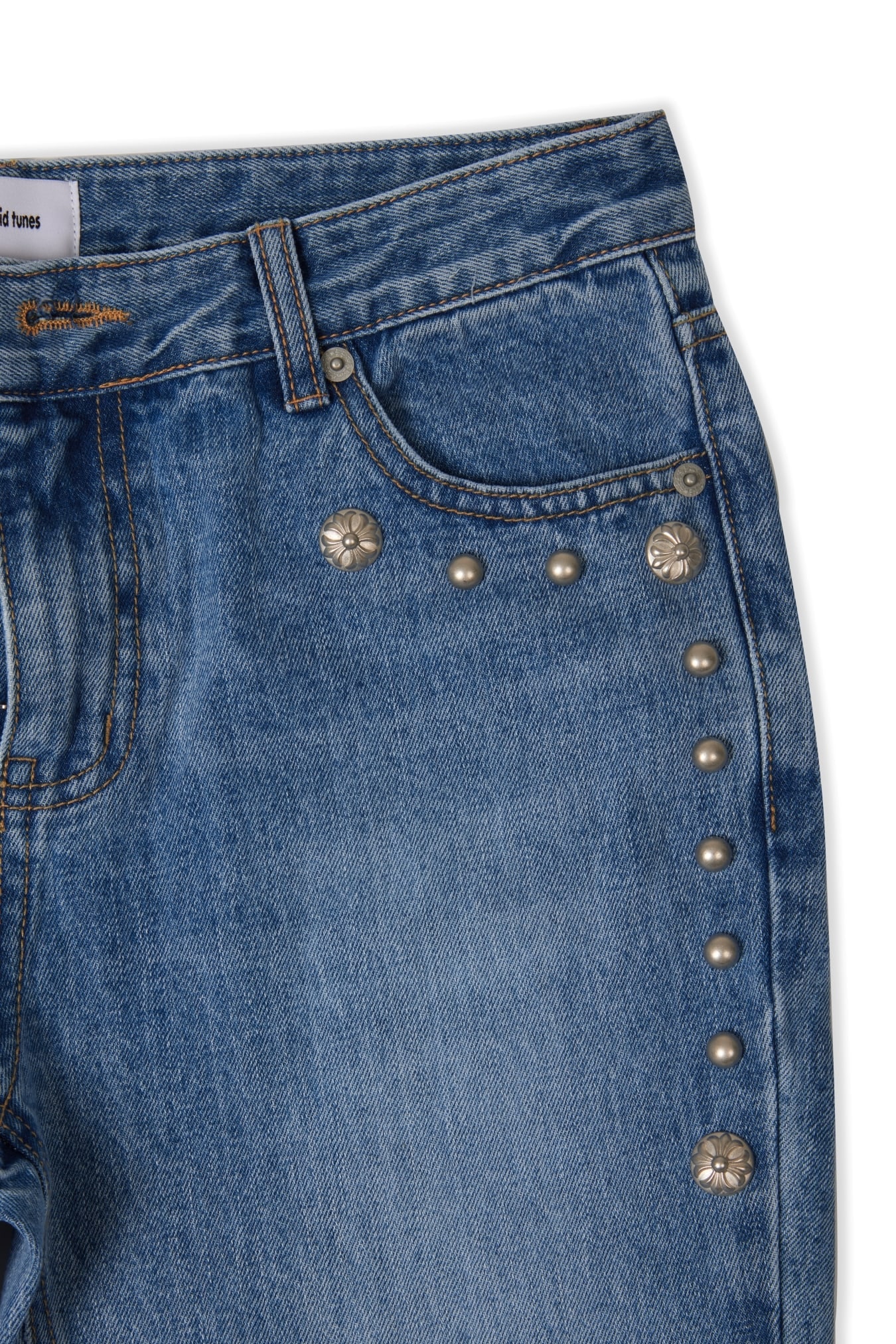 STUD BOOTCUT DENIM PANTS (LIGHT BLUE) WOMEN 상세 이미지 5