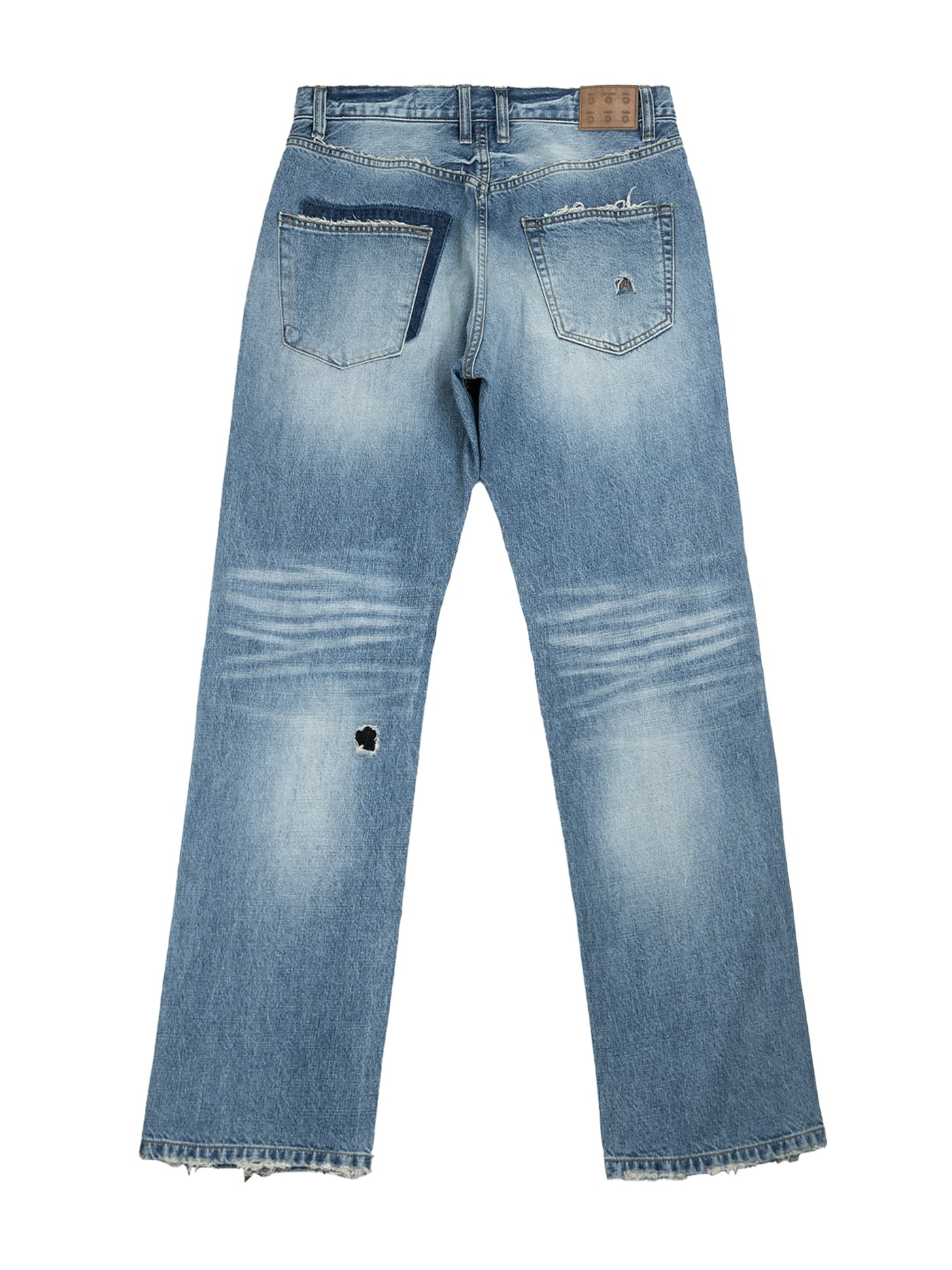 PATCHWORK TWISTED STRAIGHT DENIM PANTS (LIGHT BLUE) 상세 이미지 6