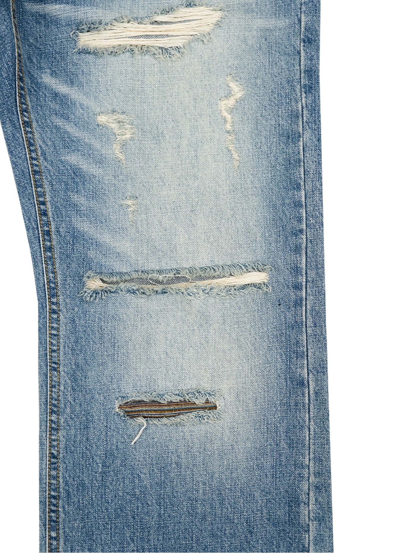PATCHWORK TWISTED STRAIGHT DENIM PANTS (LIGHT BLUE) 상세 이미지 7
