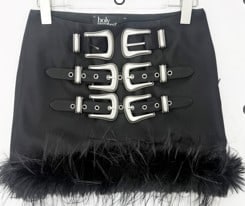 Three-waist belt fur skirt 상세 이미지 1
