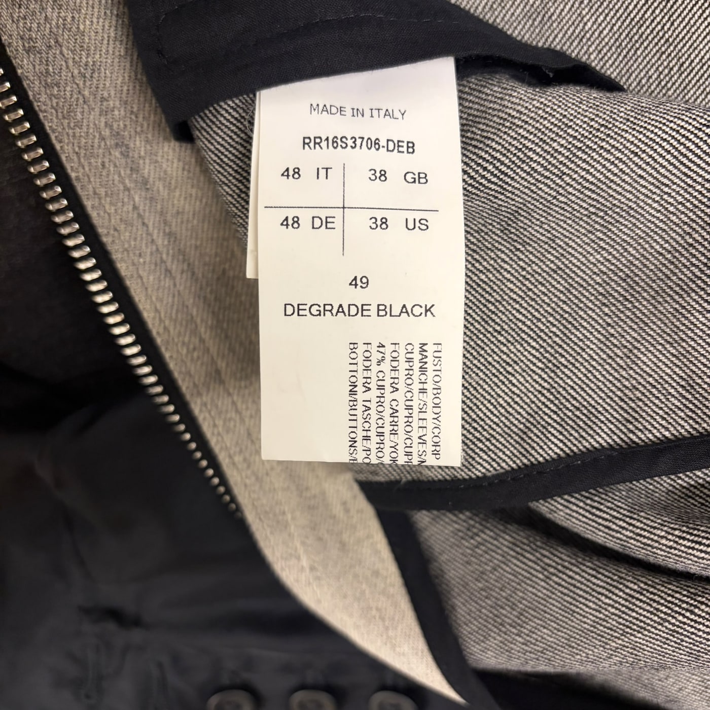 RICK OWENS Dyed Denim Jacket 상세 이미지 3