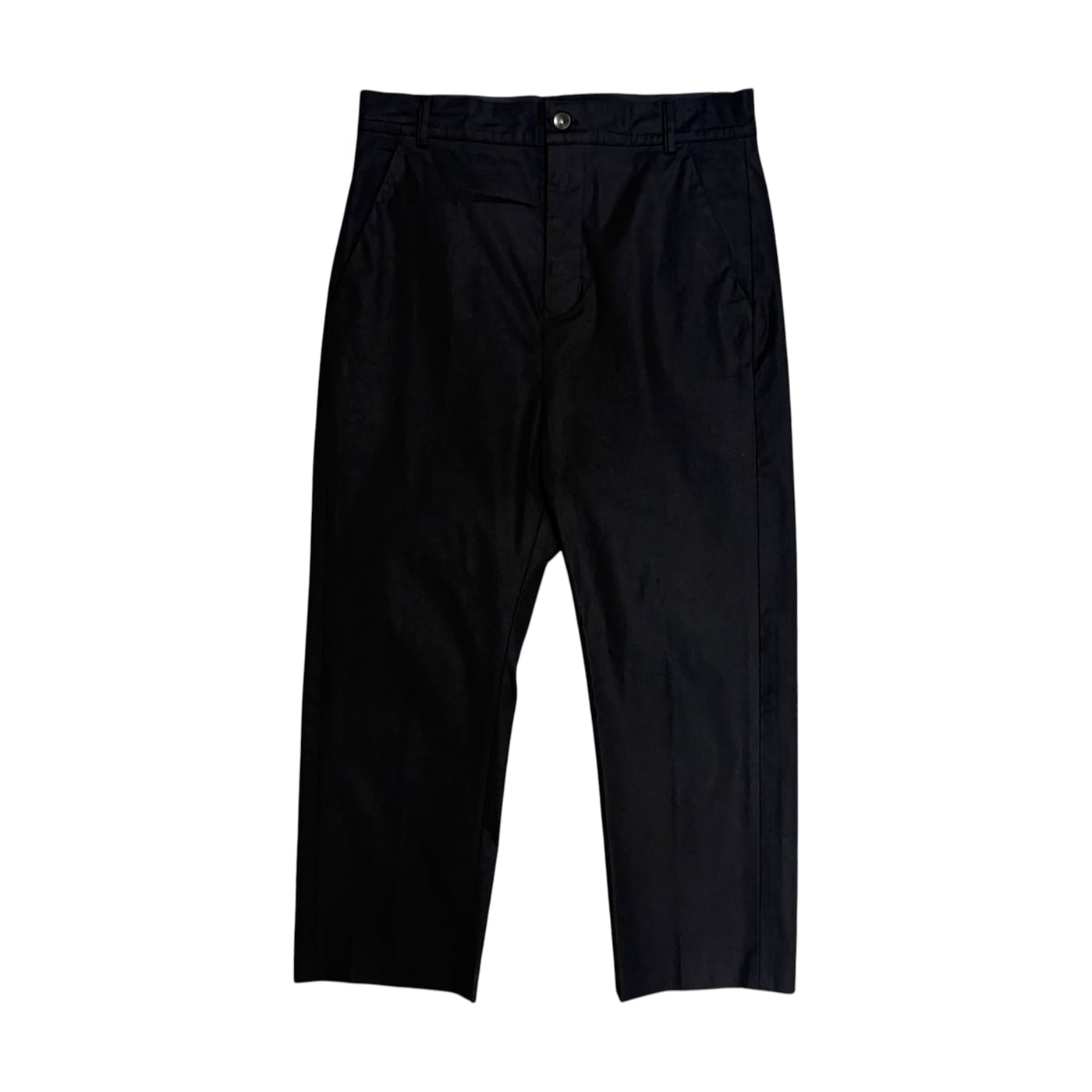 RICK OWENS Button Fly Cotton Pants 상세 이미지 1