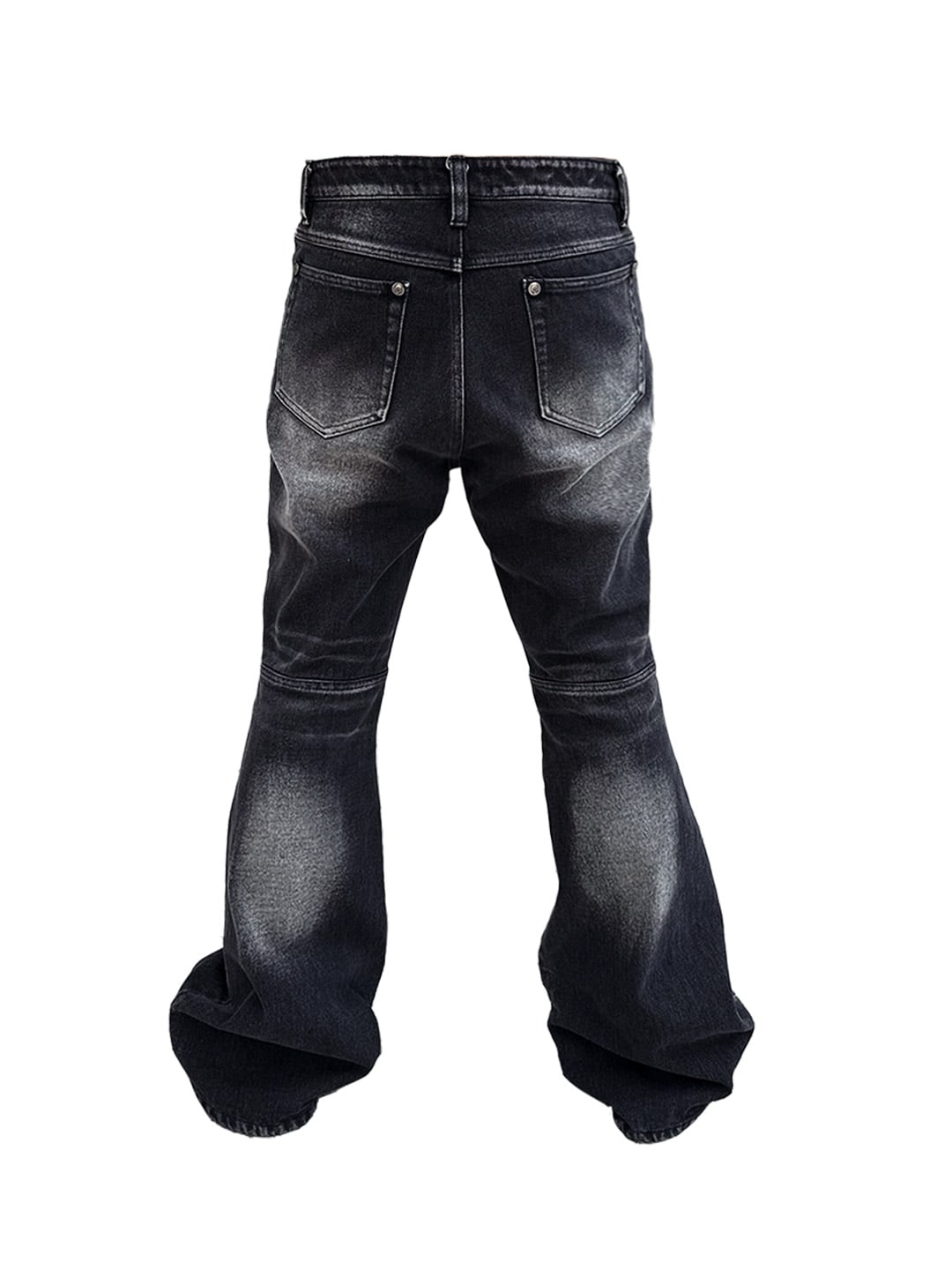 Washed Flared Biker Jeans 상세 이미지 3