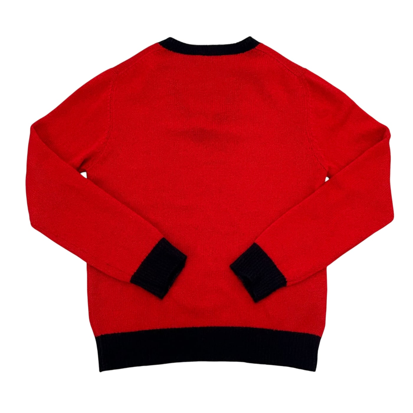 PRADA Red V-Neck Sweater 상세 이미지 1