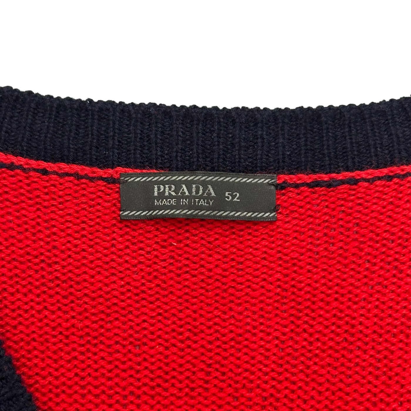 PRADA Red V-Neck Sweater 상세 이미지 2