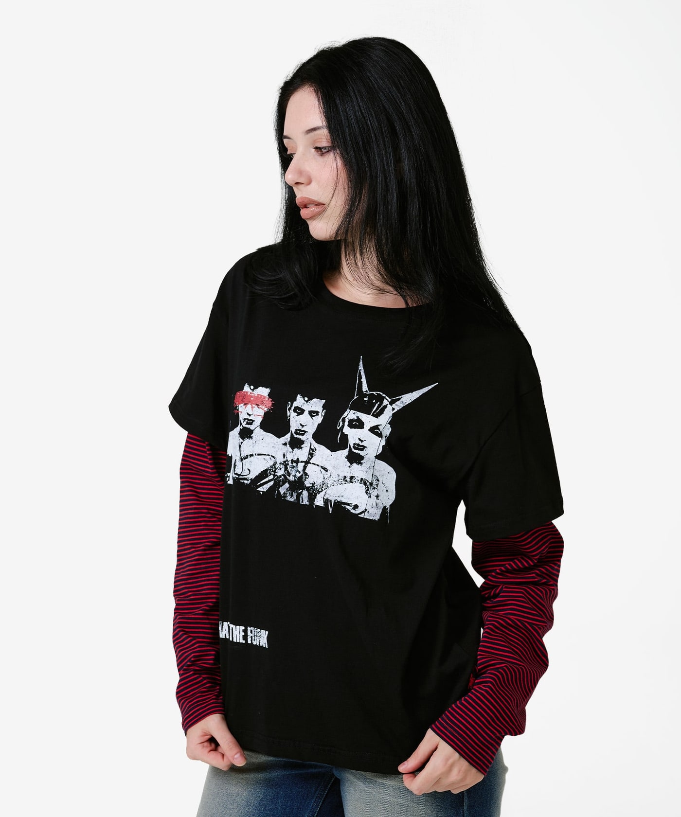 Funk Stripe Layered Long Sleece 상세 이미지 3