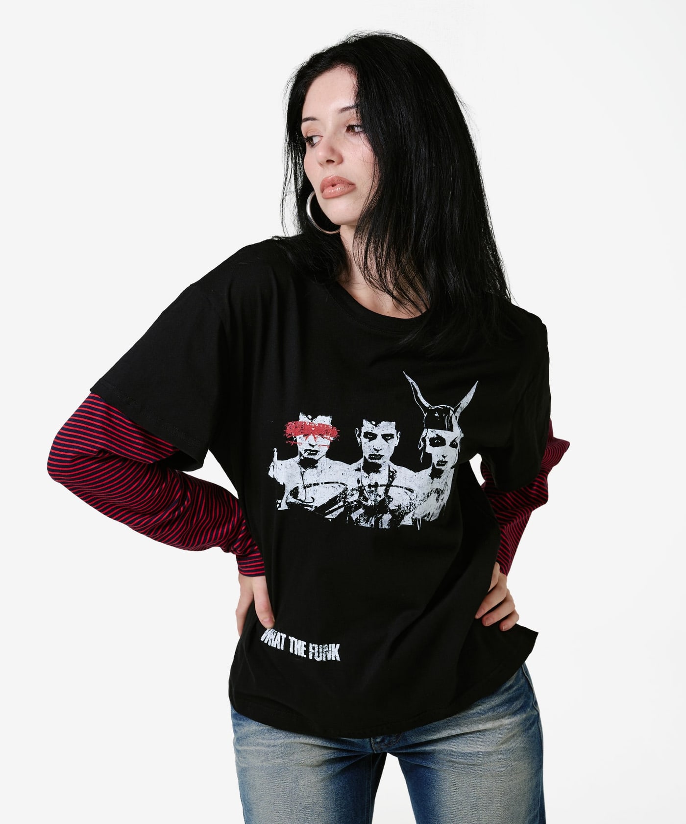 Funk Stripe Layered Long Sleece 상세 이미지 4