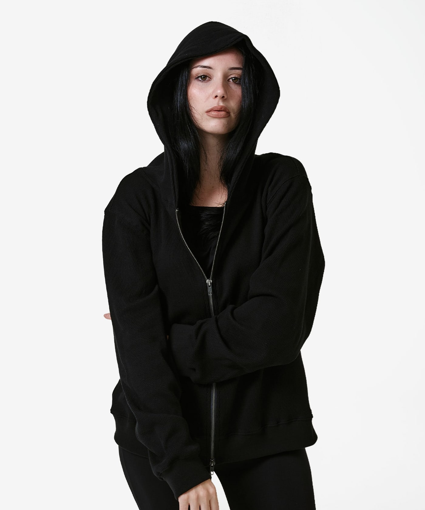 Skull Cross Waffle Hood Zipup 상세 이미지 6